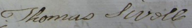 Thomas Sivell signature 1783